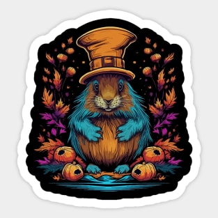 Beaver Halloween Sticker